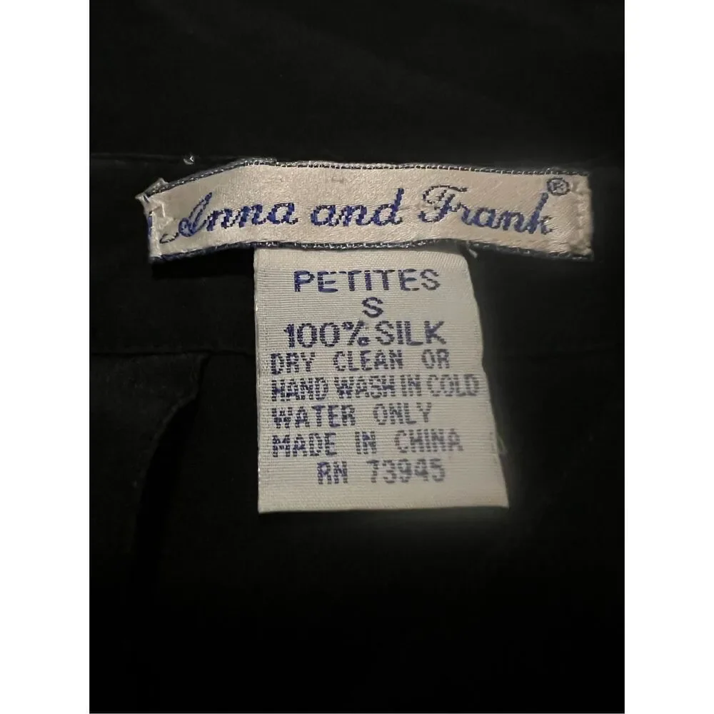 Anna & Frank black 100% silk blouse - Picture 5 of 5
